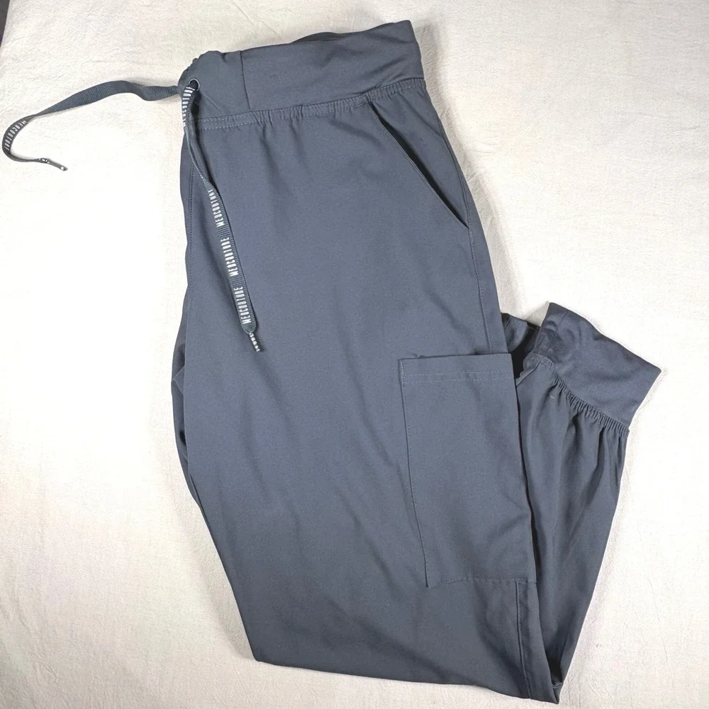Med Couture Insight Scrub Pants Womens Large Petite Black Jogger Medical Bottoms